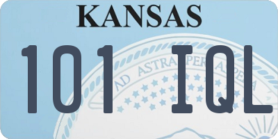 KS license plate 101IQL