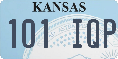 KS license plate 101IQP