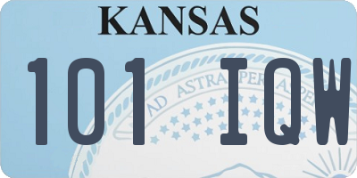 KS license plate 101IQW