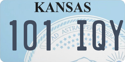 KS license plate 101IQY