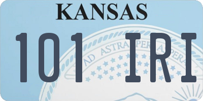 KS license plate 101IRI