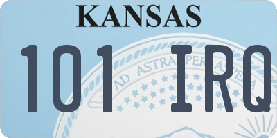 KS license plate 101IRQ