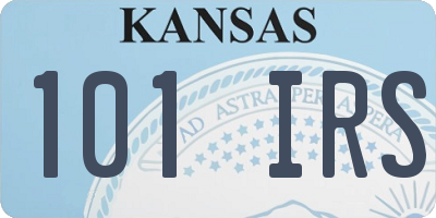 KS license plate 101IRS