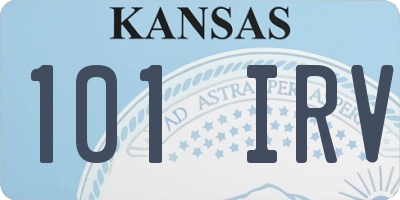 KS license plate 101IRV