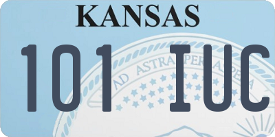 KS license plate 101IUC