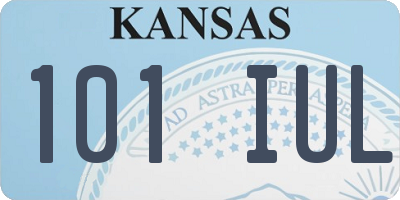 KS license plate 101IUL
