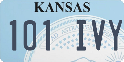 KS license plate 101IVY