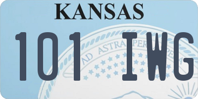 KS license plate 101IWG