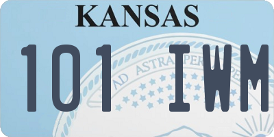 KS license plate 101IWM
