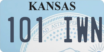 KS license plate 101IWN