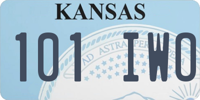 KS license plate 101IWO