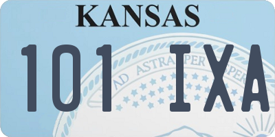 KS license plate 101IXA