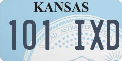 KS license plate 101IXD