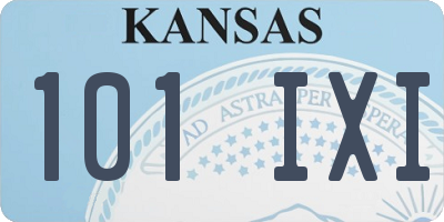 KS license plate 101IXI