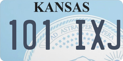 KS license plate 101IXJ