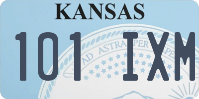 KS license plate 101IXM