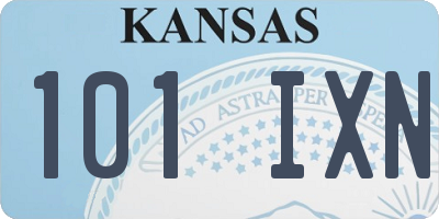 KS license plate 101IXN