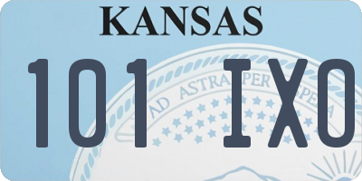 KS license plate 101IXO