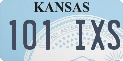 KS license plate 101IXS