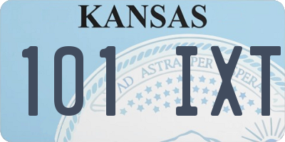 KS license plate 101IXT