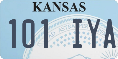 KS license plate 101IYA