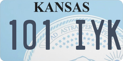 KS license plate 101IYK