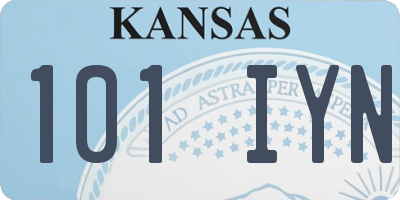 KS license plate 101IYN