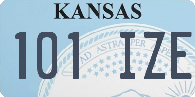 KS license plate 101IZE