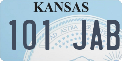 KS license plate 101JAB