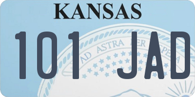 KS license plate 101JAD