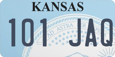 KS license plate 101JAQ