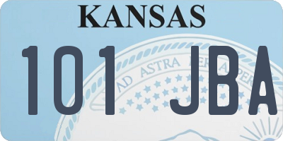 KS license plate 101JBA