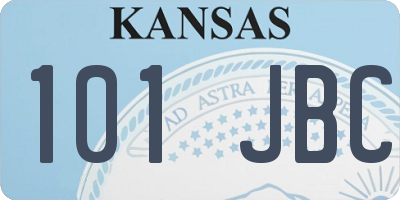 KS license plate 101JBC