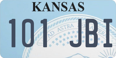 KS license plate 101JBI