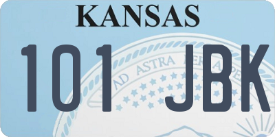 KS license plate 101JBK