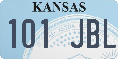 KS license plate 101JBL