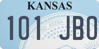 KS license plate 101JBO