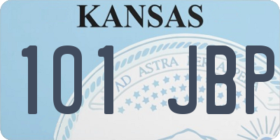 KS license plate 101JBP