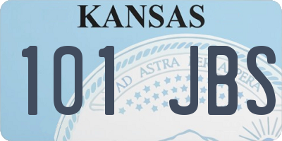 KS license plate 101JBS