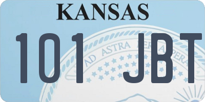 KS license plate 101JBT