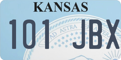 KS license plate 101JBX