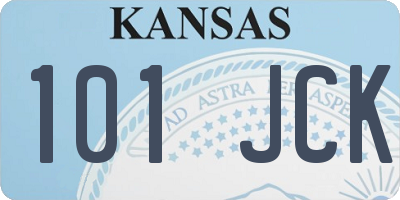 KS license plate 101JCK