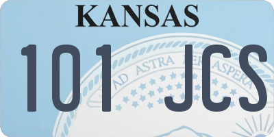 KS license plate 101JCS
