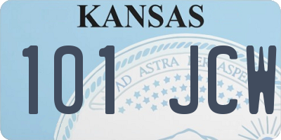 KS license plate 101JCW