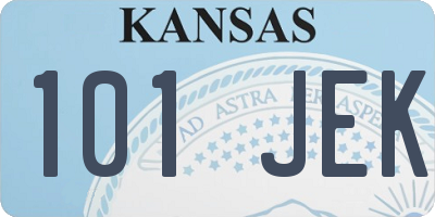 KS license plate 101JEK