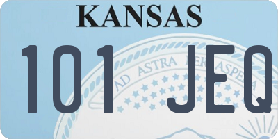 KS license plate 101JEQ