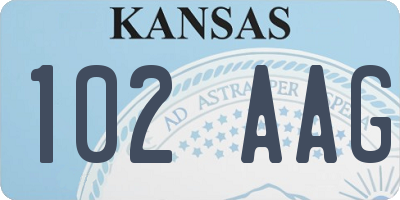 KS license plate 102AAG