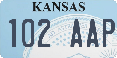 KS license plate 102AAP