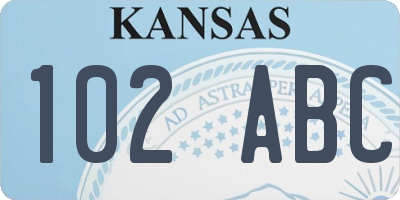 KS license plate 102ABC