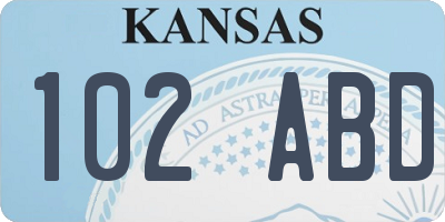 KS license plate 102ABD
